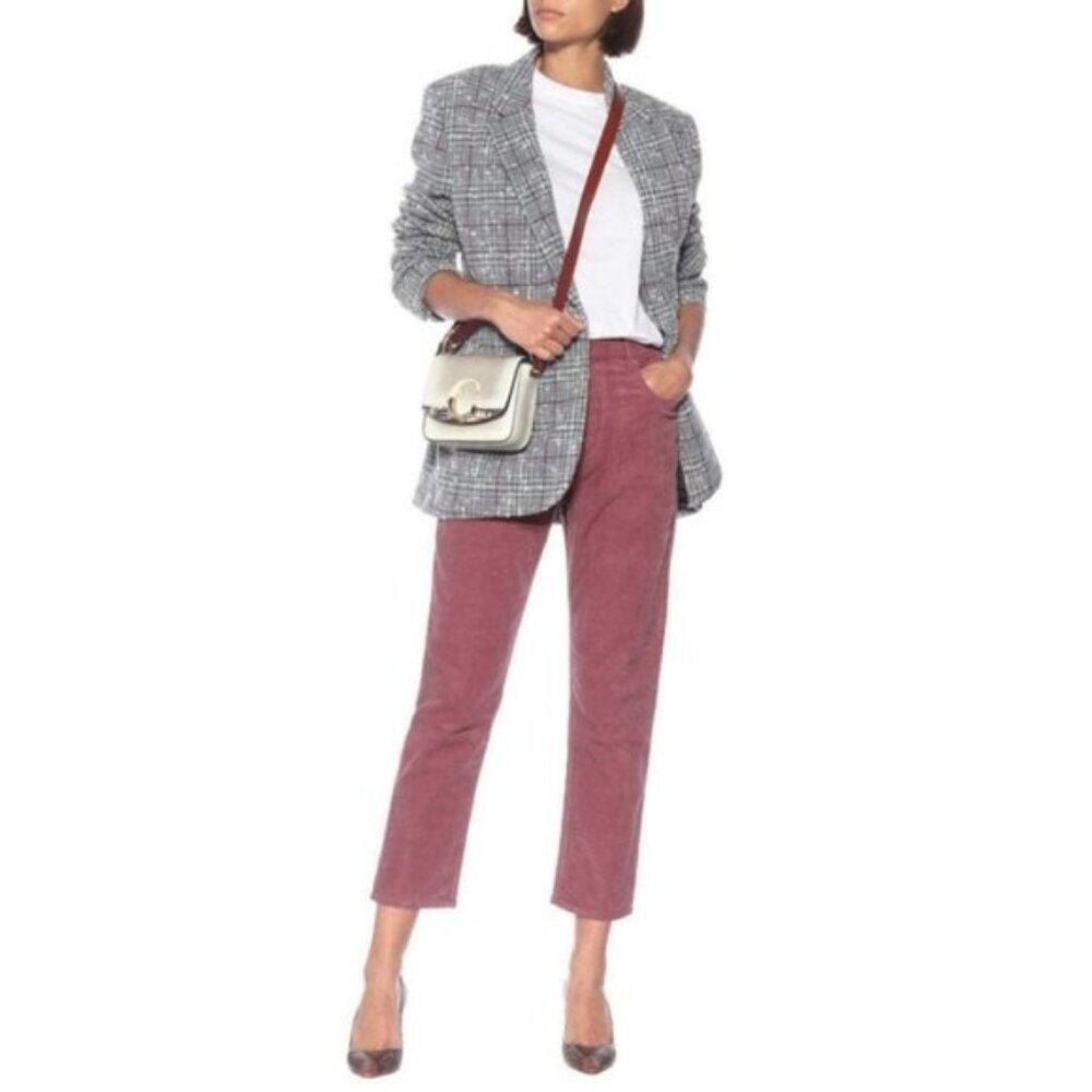 Isabel Marant Étoile Neav cropped cotton-corduroy straight leg pants Sz4 Frsz 36